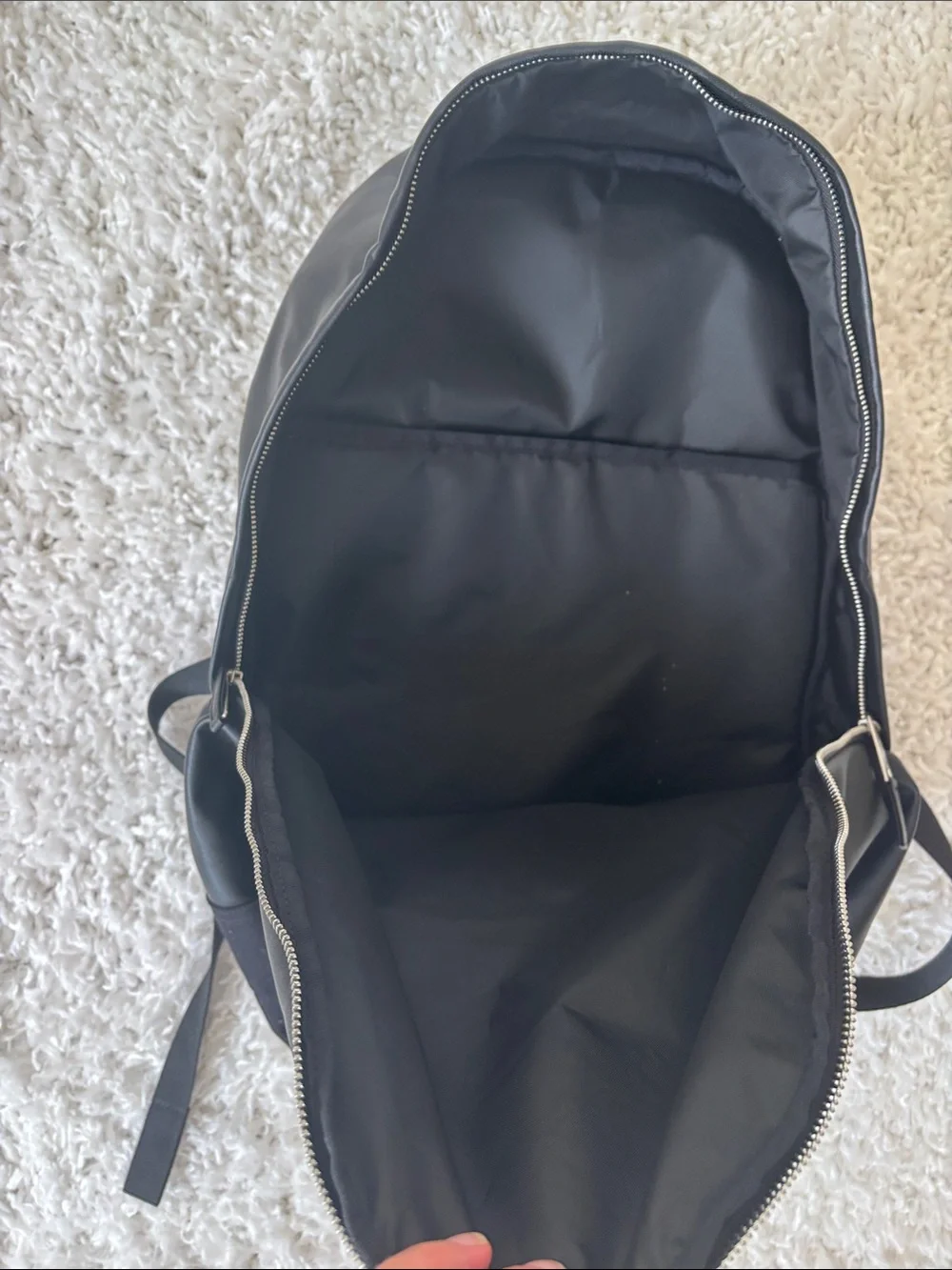 Carhartt Black Faux-Leather Backpack with Front Pocket